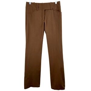 Max Studio Mid-Rise Straight Leg Stretchy Brown Pants NWT Size 0